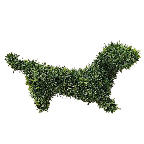 Wood Topiary Garden Dog 18" Dachshund Faux Realistic Boxwood Decor Indoor Outdoor For Sale - Image 7 of 13