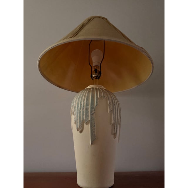 1990s 1995 Vintage Signed Elite Postmodern Ceramic Table Lamp Base - Art Deco Revival For Sale - Image 5 of 8
