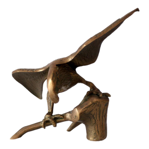 Mid-Century Brass Eagle Sculpture
