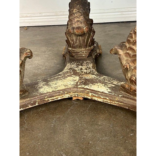 19th C. Italian Giltwood Tripod Table W/ Glass Top For Sale - Image 18 of 18