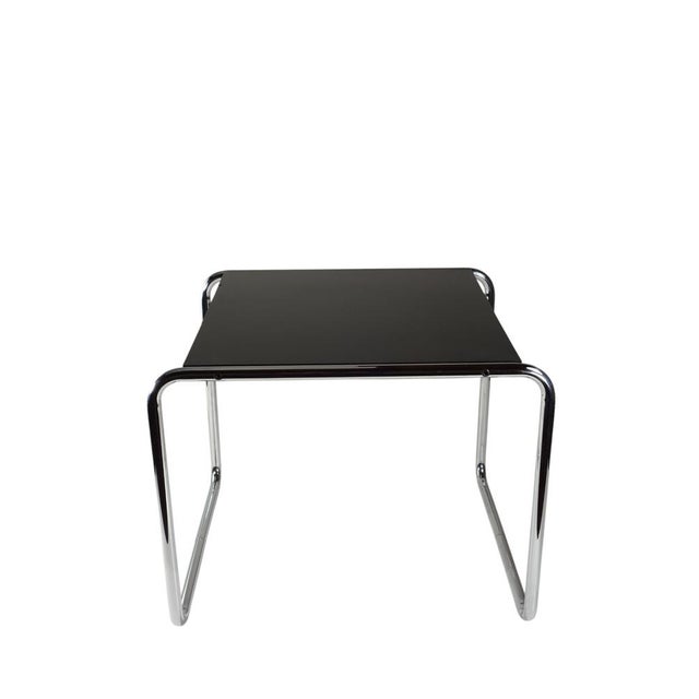 B9 Table Marcel Breuer Gavina 1960 Chrome Metal and Black Laminate Wood Sticker Label "Gavina" under the top Iconic...
