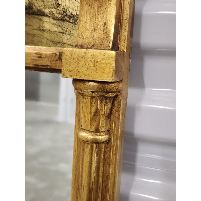 Gold Antique Early 20th Century Federal Style Eglomise Giltwood Mirror For Sale - Image 8 of 17