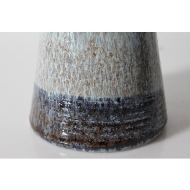 Danish Table Lamp with Blue, Purple and Gray Glaze by Jette Hillerøe for Axella, 1970s For Sale - Image 6 of 13