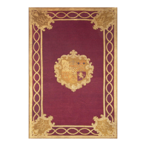 1860s Red Burgandy Floral Medallion Antique English Axminster Rug 9' X 13' 3" Handwoven Wool Carpet