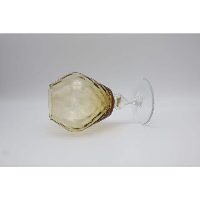 Mid-Century Modern Mid-Century Modern Amber Glass Brandy Snifter Vase by Empoli, Italy, 1960s For Sale - Image 3 of 6