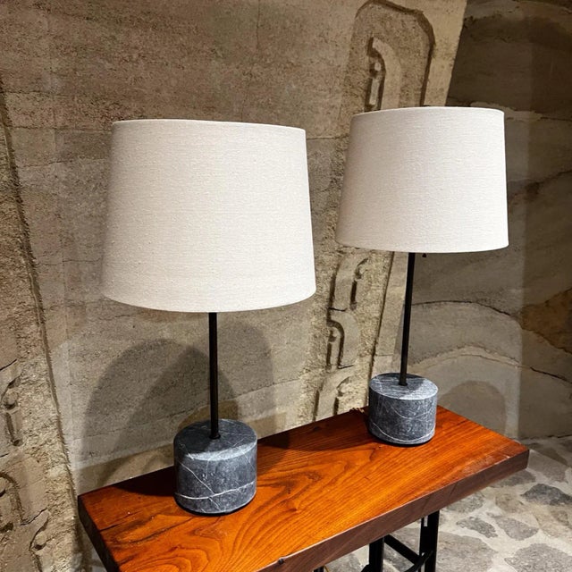 Contemporary Contemporary Modern Raw Marble Gray Table Lamps by Pablo Romo Design For Sale - Image 3 of 5