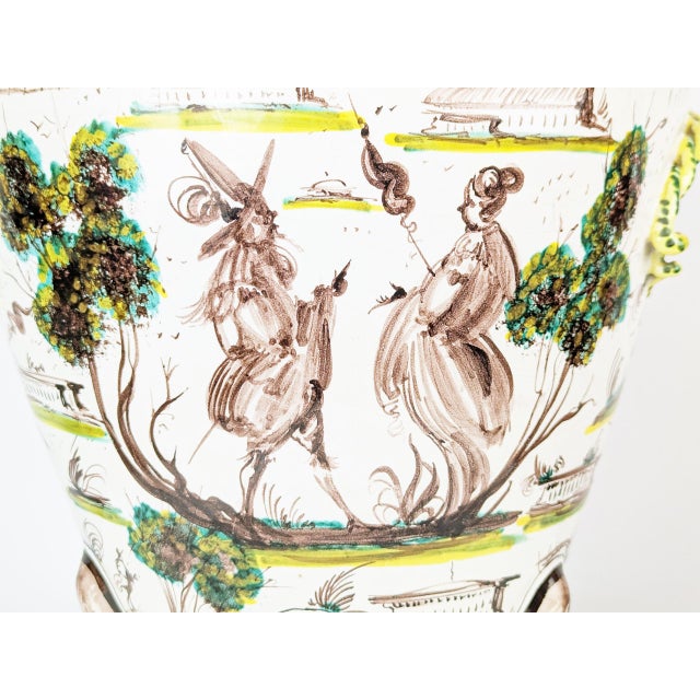Large (cm 42 high ) ceramic potiche, hand-decorated in the celebrated Levantino style, one of the most distinctive...