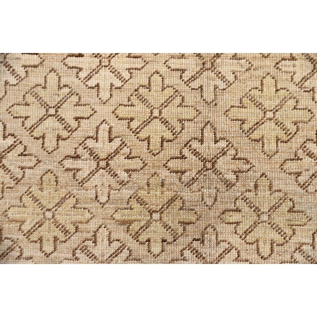 Goldenrod Ariana Traditional Collection 7'x7' Earth Tone Brown & Gold Geometric Hand-Knotted Rug For Sale - Image 8 of 9