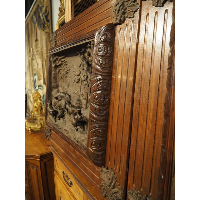Late 19th Century Pair of Large Antique French Oak Framed Hunt Plaques, P. Lecourtier (1851-1925) For Sale - Image 5 of 18