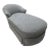 Contemporary Italian Chaise Lounge in Gray Chenille Fabric - Skirted With a Loose Seat Cushion For Sale