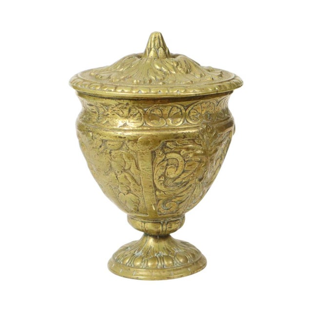 Brass Cup with Lid Mythical Figure For Sale - Image 13 of 16