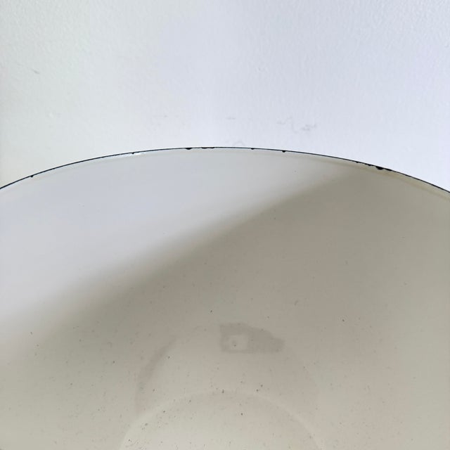 Mid-Century Modern Vintage Enamel Bowl, Finel Arabia by Kaj Franck. Chervil Herb Green on White For Sale - Image 3 of 5