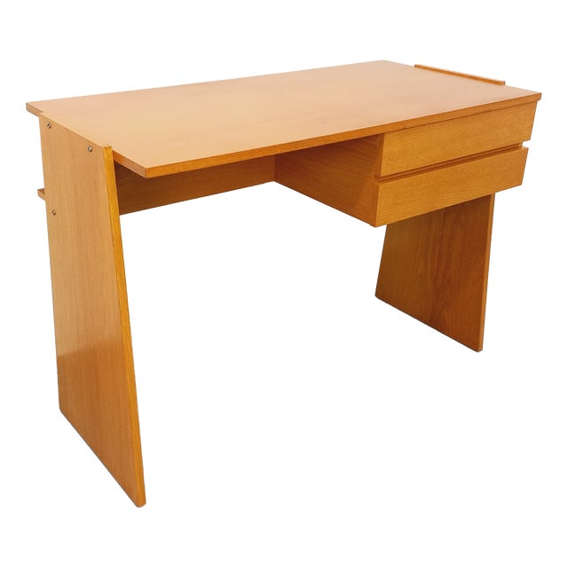 Vintage Double-Sided Trapezoidal Desk in Oak, 1960s For Sale