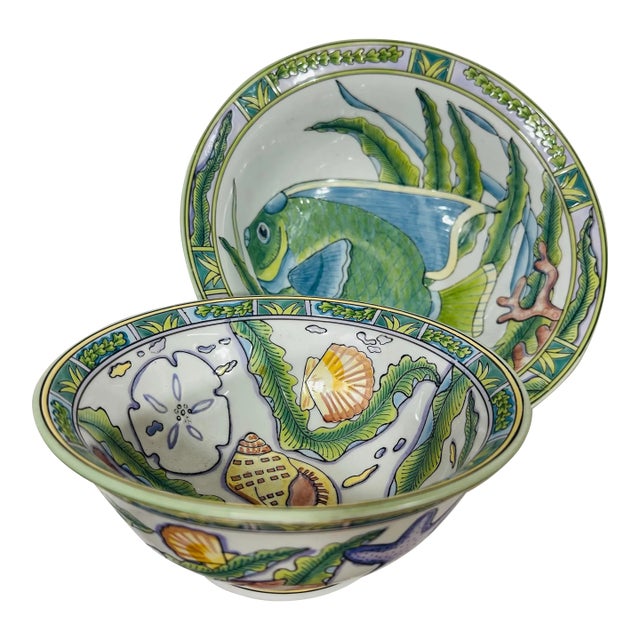 Ocean Theme Bowl Set by Andrea Sadek For Sale