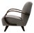 20th Century Czech Republic Warm Ivory Boucle Bentwood-Arm Lounge Chair For Sale