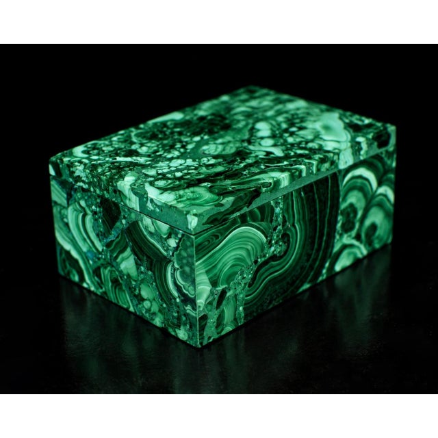 Malachite Box Rainbow Genuine Gemstone Italian Made For Sale - Image 11 of 15