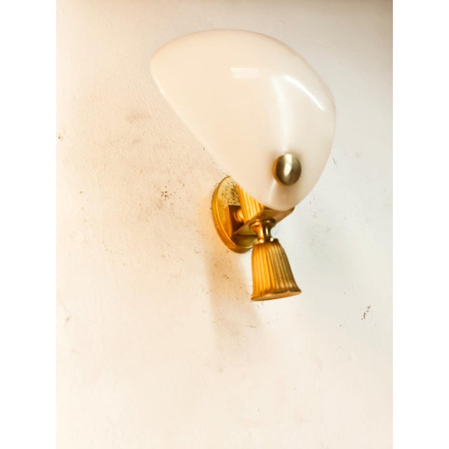 Gold Italian Brass Wall Light For Sale - Image 8 of 10