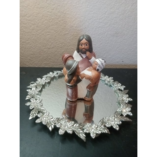 Gorgeous Signed Jesus Storyteller Terracotta Folk Art Figurine From Peru For Sale In Dallas - Image 6 of 6