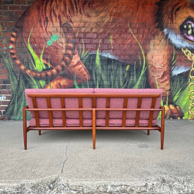 Mid 20th Century Borge Jensen Danish Modern Teak Sofa Reupholstered Cushions For Sale - Image 5 of 12