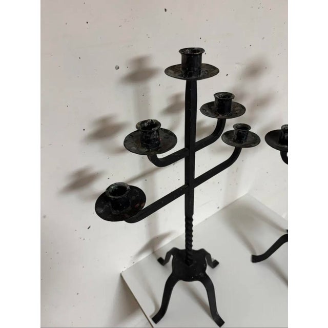 Large Iron Candlesticks, 1950s, Set of 2 For Sale - Image 4 of 8