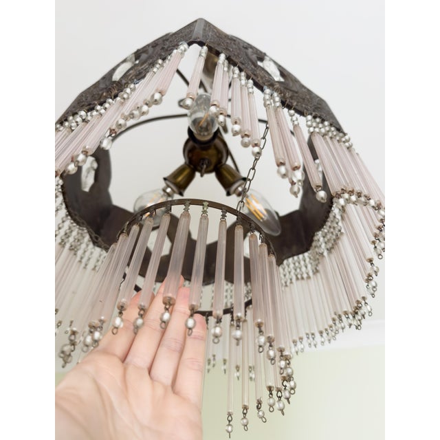 Mid-Century Metal and Glass Ceiling Lamp, 20th Century For Sale - Image 13 of 14