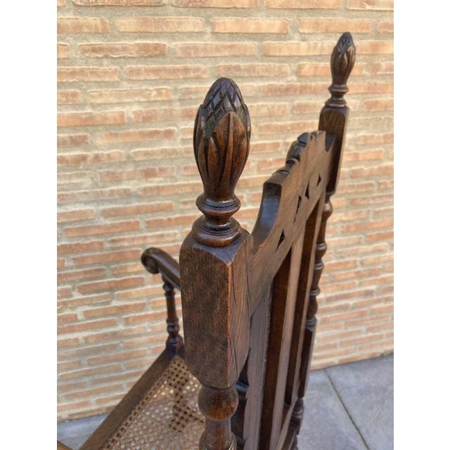 Louis XVI Style French Carved Walnut Armchair with Reed Seats For Sale - Image 15 of 18