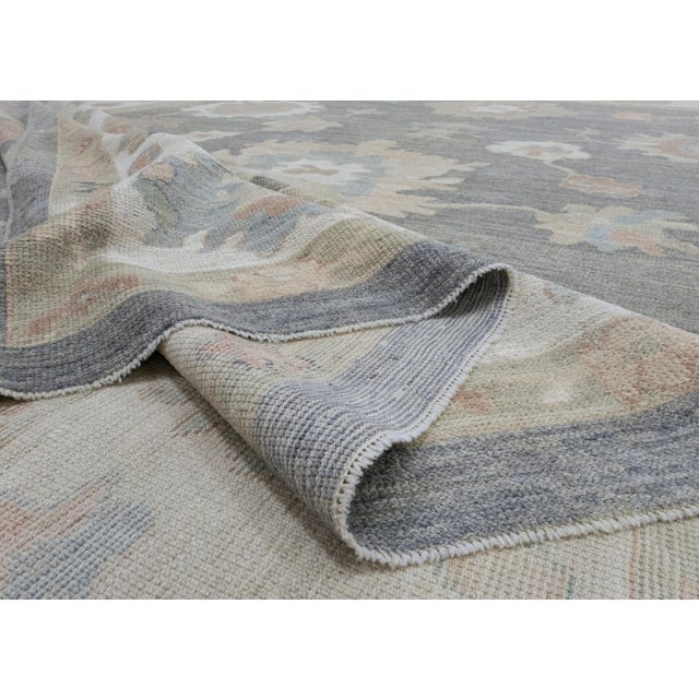 Blue Turkish Oushak Rug 11'5" x 15' For Sale - Image 8 of 8