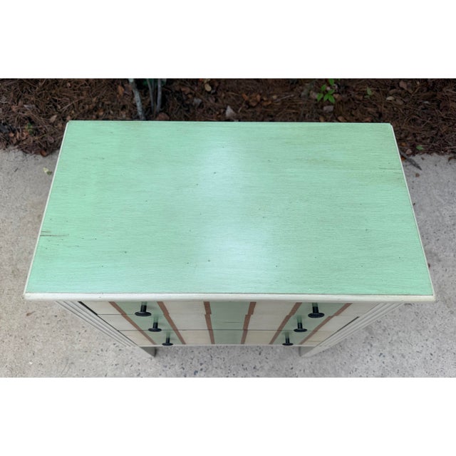 Small Green Stripe 3 Drawer Chest For Sale - Image 4 of 10