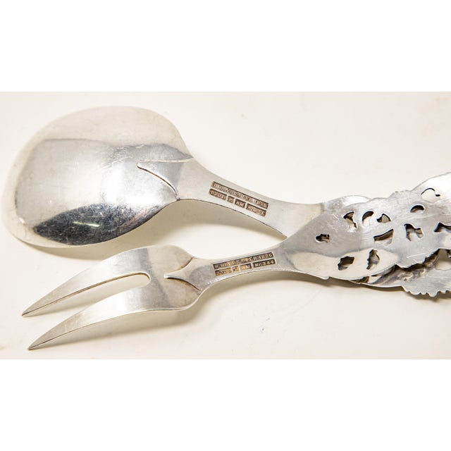 Mid 20th Century Sterling Silver Salad Cutlery, Norway- 2 Pieces For Sale In Nashville - Image 6 of 12