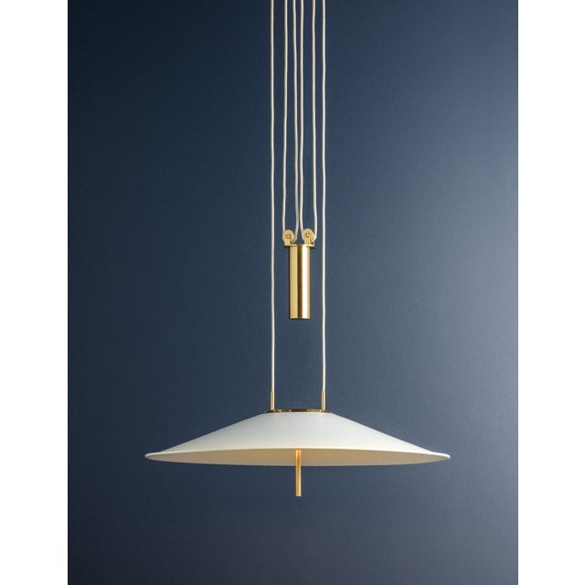 Hudson Valley Lighting Emmons 30 in. 1 Light Pendant in Aged Brass and Soft White Finish For Sale - Image 9 of 11