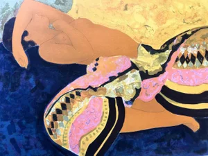 Alain Bonnefoit, L'apaisement, 1974, Original Lithograph