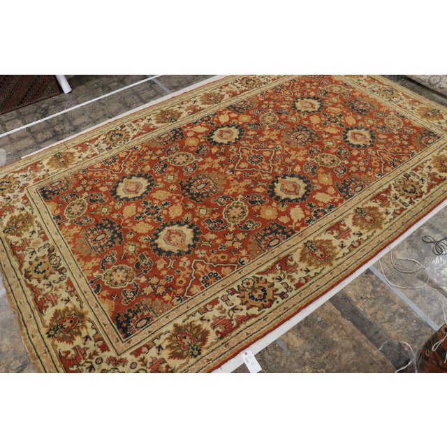Late 19th Century Late 19th Century Antique Arts & Crafts Rug in Rust With Floral Patterns, From Rug & Kilim For Sale - Image 5 of 9