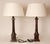 Traditional cast Iron faux bronze table lamps with a classic appearance, dating from the late 20th century. Style:...