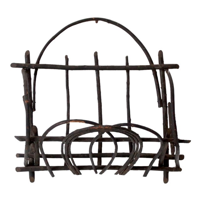 Antique Adirondack Twig Wall Basket For Sale