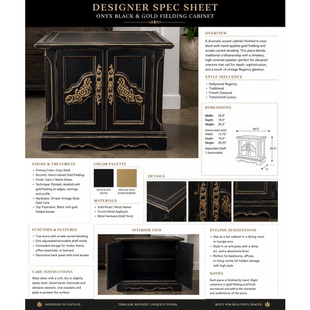 MOBILE-READY BLURB Dramatic and richly detailed, this vintage solid wood accent cabinet has been completely reimagined in...