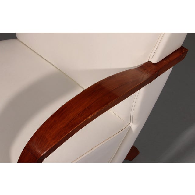 Vintage Art Deco Lounge Chairs in White Leather, 1950s, Set of 2 For Sale - Image 6 of 14