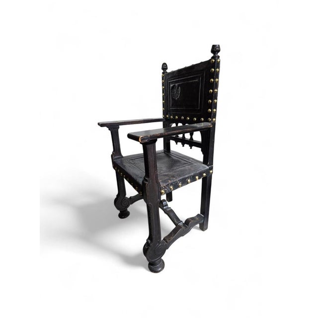 Wood Set of Large 19th Century Castilian Armchairs, 1860 For Sale - Image 7 of 16