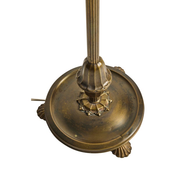 Gold Scandinavian Art Deco Brass Floor Lamp, 1930s For Sale - Image 8 of 9