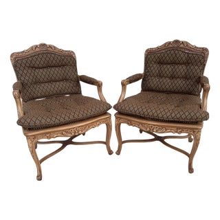 Late 20th Century Pair of Cane Back Chairs For Sale