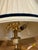 English Vintage Blue/ Ivory Frederick Cooper Table Lamp Brass Lion Finial Pleated Silk Shade W Blue Silk Velvet Trim For Sale - Image 3 of 12