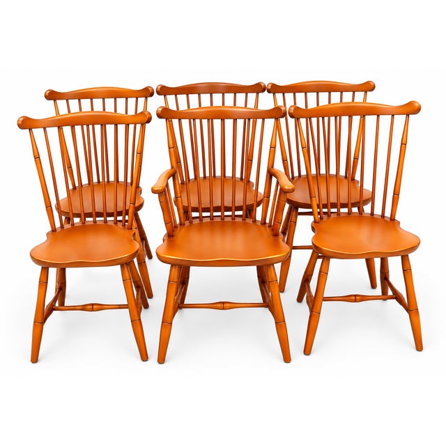 Authentic Stickley Sold Wood 6 Spindle-Back Windsor Chairs For Sale - Image 12 of 18