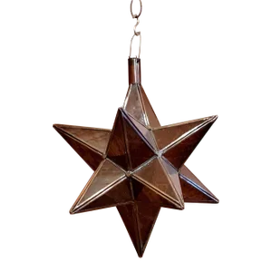 Large Handmade Orange Moroccan Star Lantern / Moravian Star