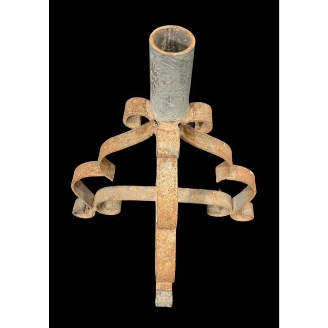 Burnt Umber 1980s Massive Spanish Style 15 Arm Wrought Iron Candelabra For Sale - Image 8 of 8