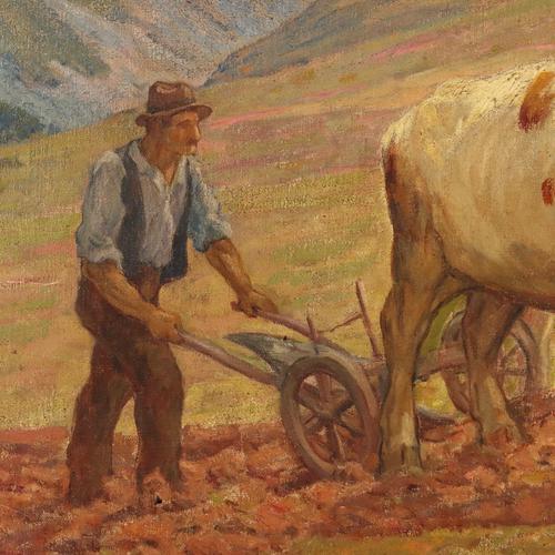 Clovis Terraire, La bourage en Bugey, Oil on Canvas, Framed For Sale - Image 4 of 15