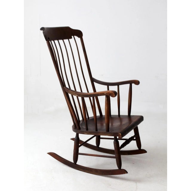 Early 20th Century Antique American Windsor Rocking Chair For Sale - Image 5 of 10