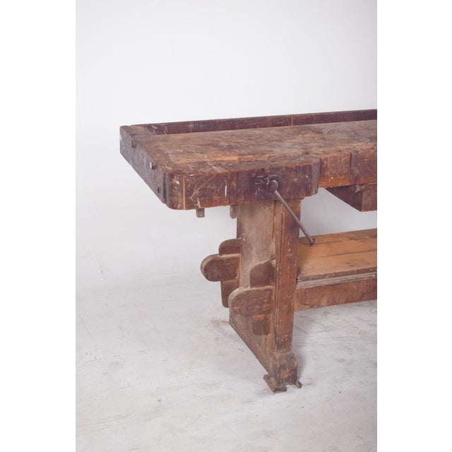 Portuguese Woodworkers Workbench, 1950s For Sale - Image 6 of 11
