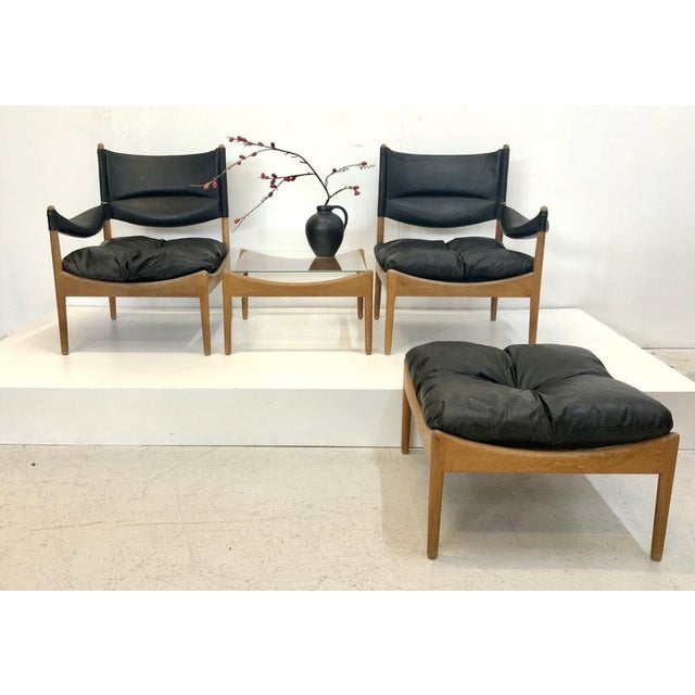 Wood Mid-Century Modus Armchair, Table & Stool in Oak by Kristian Solmer Vedel for Soren Willadsen, Denmark, 1960s, Set of 4 For Sale - Image 7 of 18