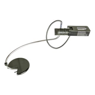 Alogena Adjustable Table Lamp in Black Plastic and Chrome Plated Metal by B. Gecchelin for Oluce, 1970s For Sale