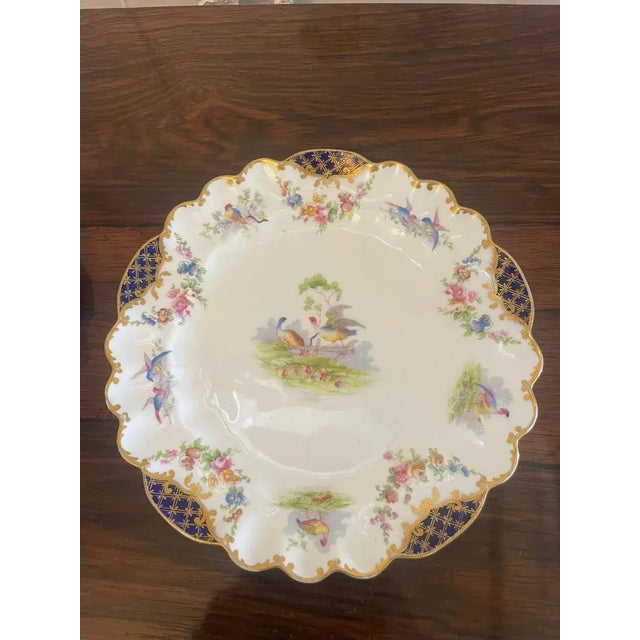 Antique Hand Painted Crescent China Plates, 1920, Set of 2 For Sale - Image 3 of 10