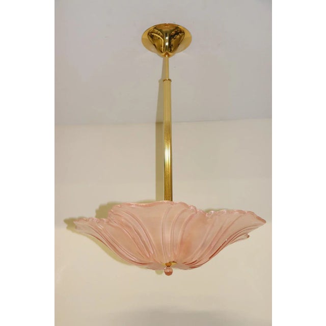 1990s Modern Murano Rose Glass Pendant Lamp For Sale - Image 9 of 12